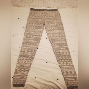 Women's Mossimo Fair Isle Sweater Leggings Grey/White Size XL